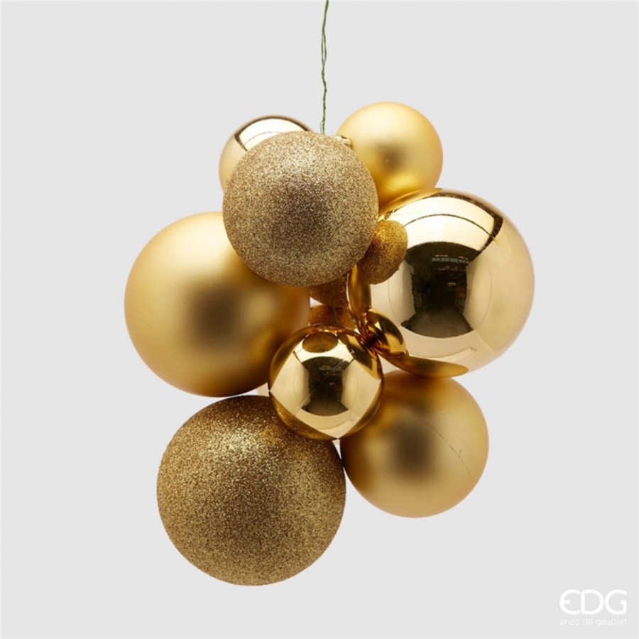 EDG Enzo de Gasperi Palline di Natale Decorazione Grappolo 10 pezzi Oro